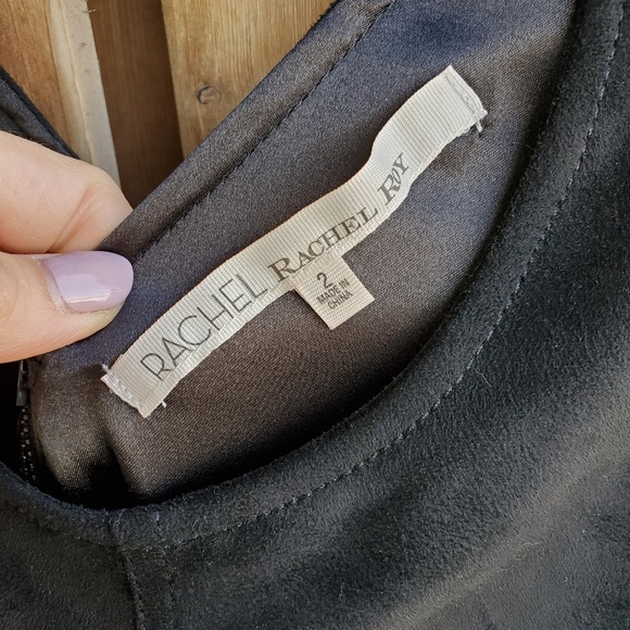 RACHEL Rachel Roy | Faux Suede Black Dress | Size 2 - Picture 5 of 7